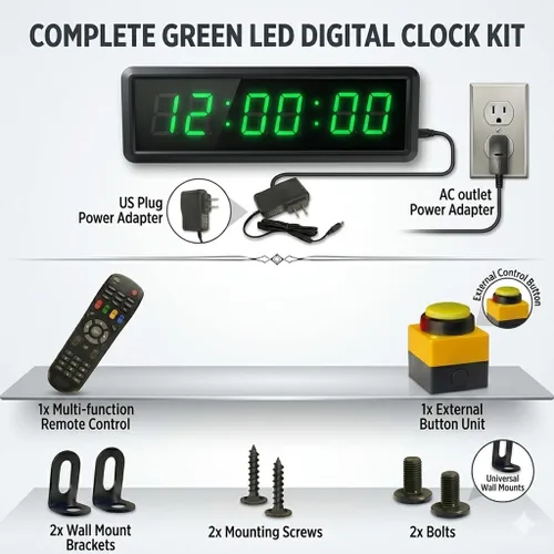 Miniatura 5 de Reloj digital grande de cuenta regresiva con control remoto, temporizador deportivo de montaje en pared de 13.4 pulgadas, cronómetro y temporizador