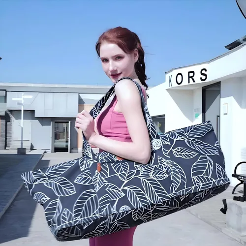 Miniatura 2 de Bolsa grande para esterilla de yoga para mujeres y hombres, bolsa de gimnasio para viajes, pilates, oficina, playa, entrenamiento, con correa
