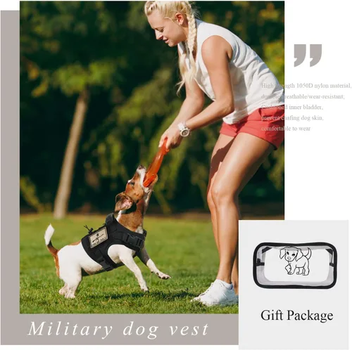Miniatura 6 de Arnés táctico para perro, chaleco de entrenamiento al aire libre, chaleco ajustable para perro de trabajo militar con sistema Molle y mango de goma