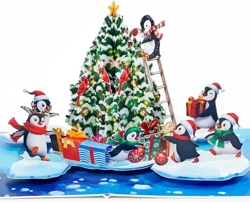 Miniatura 12 de CUTPOPUP - Tarjeta de felicitación con diseño de cardenal, Feliz Navidad, Navidad 3D, Año Nuevo, tarjeta de felicitación (cesta de cardenal)