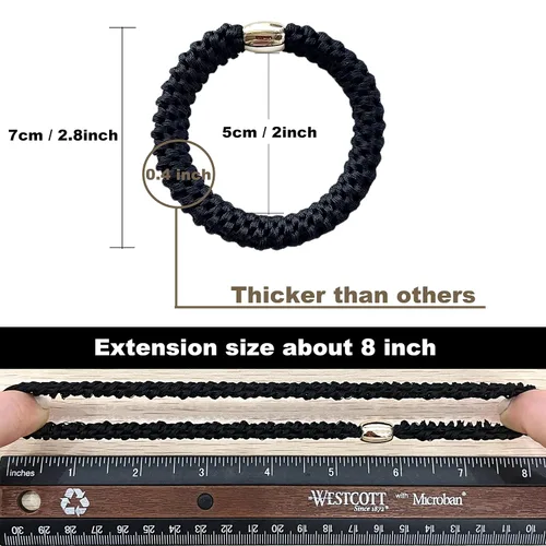 Miniatura 4 de Tanha 15 pulseras para el cabello, ligas para el cabello para mujeres y hombres, soportes para cola de caballo para cabello grueso, fuerte elástico