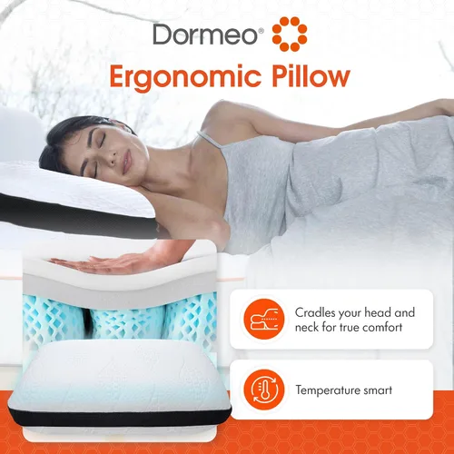 Miniatura 3 de Dormeo Almohada de cama tamaño King oscuro con tecnología Octaspring, gel transpirable reversible y espuma viscoelástica para soporte de cuello