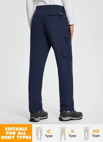 Miniatura 2 de BALEAF Pantalones cargo de senderismo con forro polar para hombre, impermeables, softshell y bolsillos con cremallera