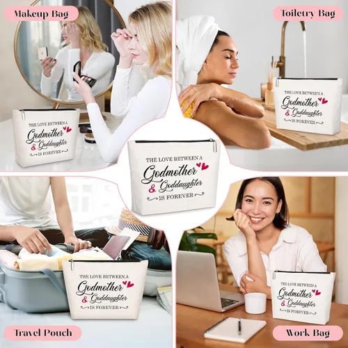 Miniatura 6 de GevGuxLuo A girl loves Makeup Bag, Beige, Madrina y ahijada