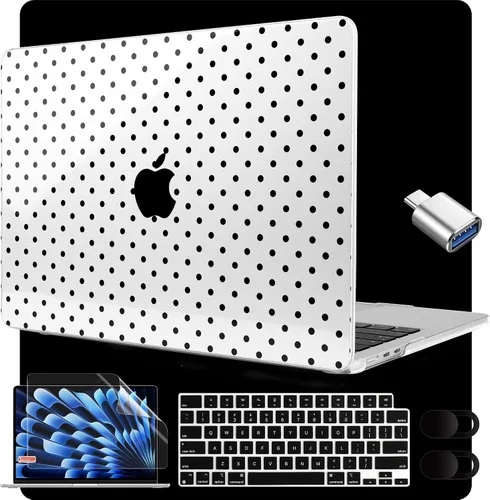 Miniatura 33 de MEEgoodo Funda para MacBook Air M5/M4/M3/M2 de 15 pulgadas 2026 2025 2024 2023, funda compatible con el modelo (A3448/A3241/A3114/A2941)