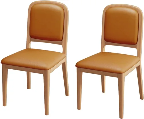 Miniatura 14 de Solid Wood Dining Room Chairs Minimalist,Kitchen Chairs with Soft Padded Back,Living Room Chair for Office Reading,Wood Frame,Armless Vanity