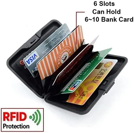Miniatura 5 de Hifuler Tarjetero de aluminio con bloqueo RFID, práctico tarjetero para tarjetas bancarias, tarjeta de identificación, tarjeta de compras, tarjeta