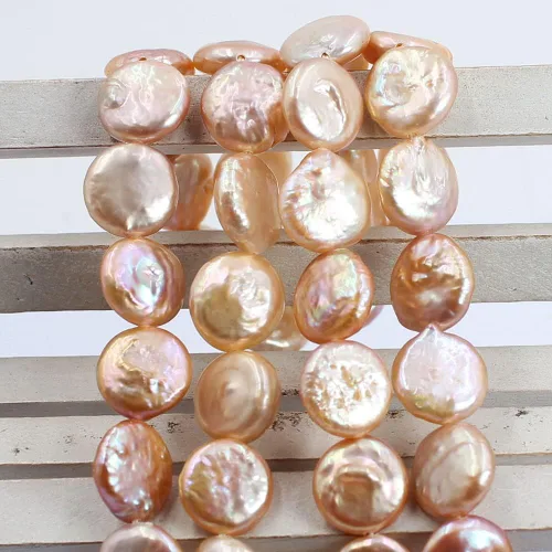 Miniatura 3 de SR BGSJ Botón de moneda natural de 0.433-0.472 in, blanco, rosa, morado, perlas de agua dulce, collar, pulsera, aretes, fabricación de cuentas