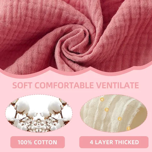 Miniatura 2 de Baberos de muselina para bebé, baberos tipo bandana para babeo para niñas, baberos de algodón 100% ajustables y suaves para dentición y babeo