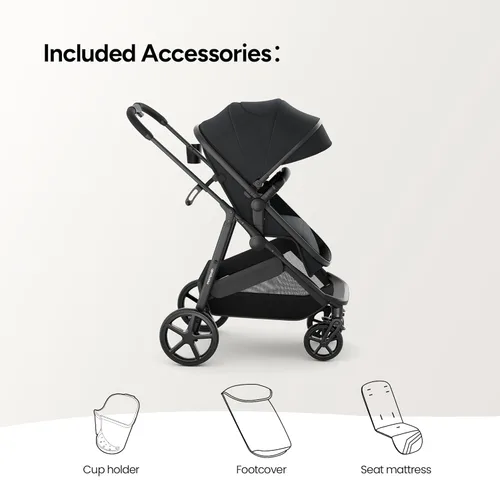 Miniatura 3 de Mompush Wiz - Cochecito de bebé 2 en 1 con modo Pramette para bebé, convertible plegable con una sola mano, para recién nacidos a niños pequeños