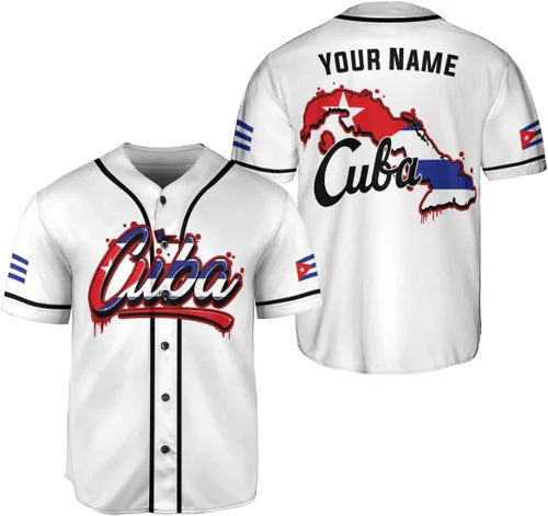 Podagree - Camiseta de béisbol personalizada de Cuba, camiseta de bandera de Cuba, camiseta cubana para hombres y mujeres, camiseta cubana