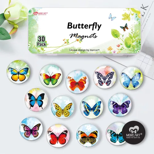 Miniatura 6 de MORCART 30 Piezas Imanes para Refrigerador Imanes para Nevera, Adhesivo Decorativo de Mariposa para Nevera, Imanes para Nevera de Cocina, Casillero