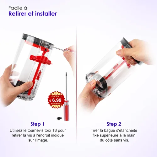 Miniatura 6 de Anillo de sellado superior fijo para el cubo de polvo, pieza de repuesto compatible con Dyson Cyclone V10 SV12 aspiradora, accesorios de repuesto