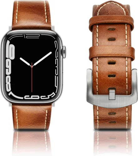 Miniatura 12 de EDIMENS Correas de cuero compatibles con Apple Watch de 1.81 pulgadas, 1.77 pulgadas, 1.73 pulgadas, 1.65 pulgadas (serie 1, 2, 3) para hombres