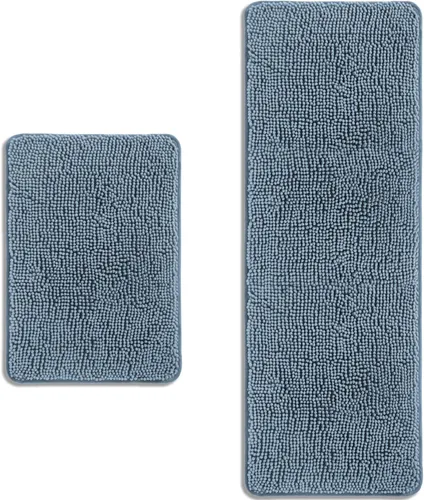 Miniatura 33 de Alfombra de baño pequeña de 12 x 18 pulgadas, lavable y absorbente, antideslizante, alfombra de baño de felpilla gruesa y suave para baño, ducha