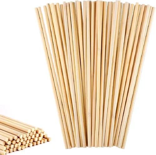Miniatura 7 de 150 Piezas Varillas de Madera – Palitos de madera de 1/8 x 12 pulgadas para manualidades, palos de bambú natural sin terminar para ramo de flores