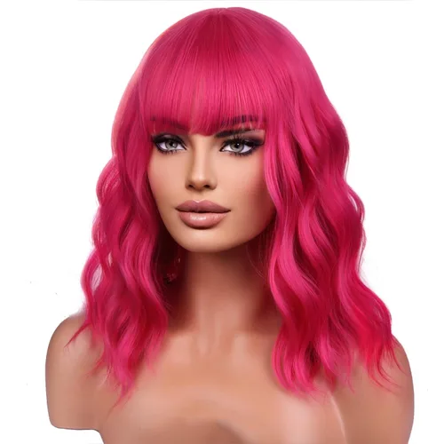 Miniatura 7 de BERON 14 Inches Ash Blonde Wig with Bangs Short Curly Wig Short Ash Blonde Bob Synthetic Wigs for Women Daily Halloween Party or Cosplay Hairnet