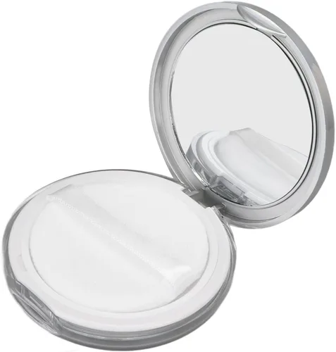 Miniatura 4 de Caja de polvo suelta, contenedor de polvo recargable vacío de 0.11 oz, estuche portátil de polvo con espejo de soplado de polvo y tamiz de red