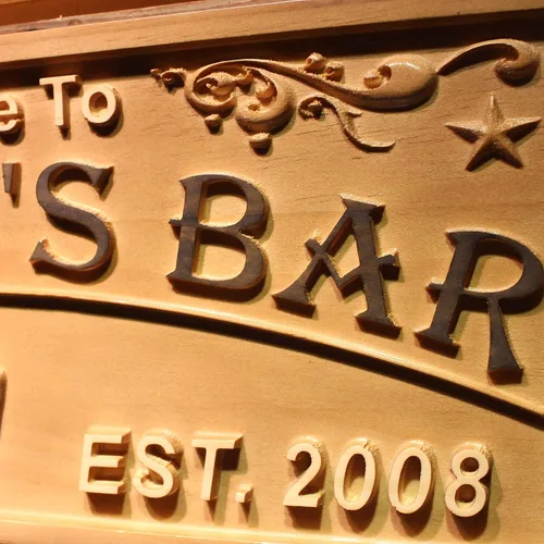 Miniatura 3 de ADVPRO wpa0053 - Letrero personalizado con nombre grabado en 3D de madera para el hogar, bar, cerveza, decoración del hogar, placas de casa de lago