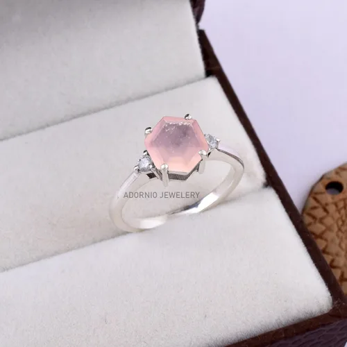 Miniatura 36 de Anillo de plata de ley 925 para mujer, anillo de diamantes de imitación de aguamarina de plata esterlina, anillo Art Deco de marzo, piedra natal