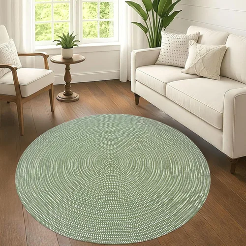 Miniatura 12 de USTIDE Alfombra trenzada, ovalada de cuerda de algodón, lavable a mano, alfombra de cuerda suave para entrada, cocina, baño, mesita de noche, Verde
