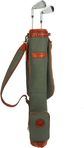 Tourbon Bolsas de transporte vintage para palos de golf - Lona y cuero