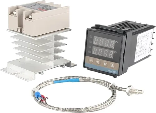 Miniatura 3 de REX-C100 Digital RKC PID Thermostat Temperature Controller Digital 240V REX-C100＋K Thermocouple Probe＋Heat Sink＋40A SSR(3pcs)