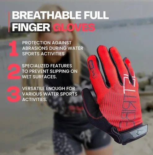 Miniatura 5 de Jettribe Jet Ski PWC Guantes Serie GP-30 Guantes transpirables de dedo completo para hombres, mujeres y jóvenes Agarre mejorado y comodidad