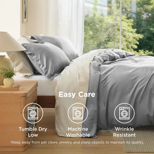 Miniatura 9 de Bedsure Funda de edredón tamaño King: juego de ropa de cama suave de doble cepillado para niños y adultos, cierre de cremallera, 3 piezas, incluye 1