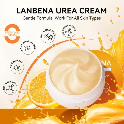 Miniatura 9 de LANBENA Crema de urea 40 por ciento para pies más 2% ácido salicílico 3.52 onzas, crema de pies y crema de manos máxima fuerza con aloe vera