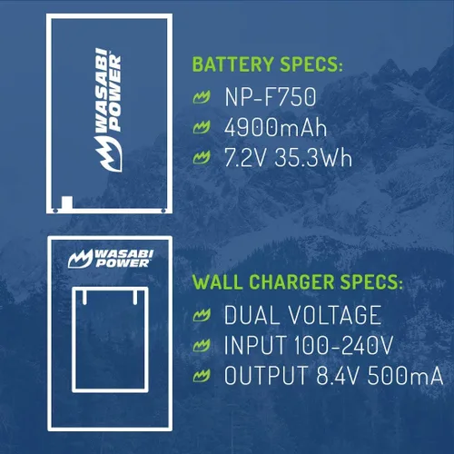 Miniatura 2 de Wasabi Power Batería para Sony NP-F730, NP-F750, NP-F760, NP-F770 (4900mAh) y Sony DCR-VX2100, DSR-PD150, DSR-PD170, FDR-AX1, HDR-AX2000, HDR-FX1
