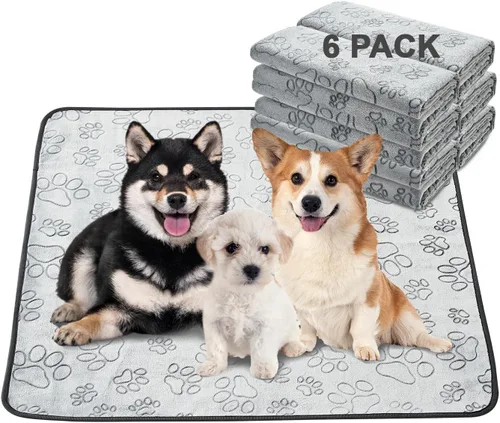 Miniatura 27 de Qeils Almohadillas reutilizables para cachorros, paquete de 2 almohadillas lavables para orina para perros, almohadillas antideslizantes