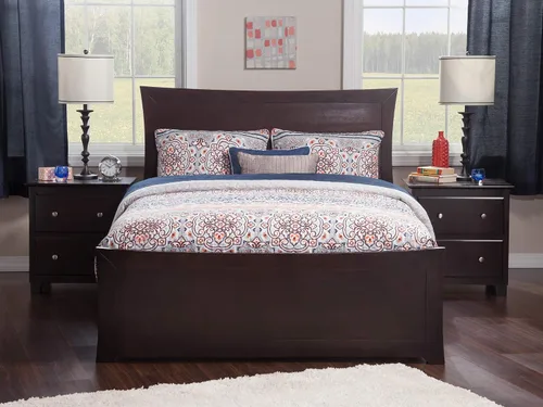 Miniatura 3 de AFI, Metro - Cama Queen de plataforma de madera de perfil bajo con estribo a juego, color espresso