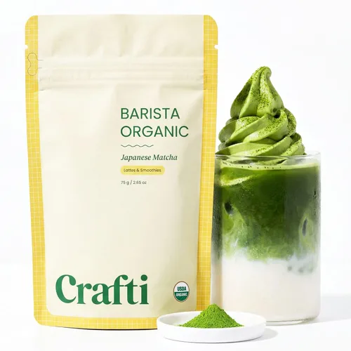 Miniatura 13 de Crafti Polvo de matcha de grado ceremonial (orgánico) – Polvo de té verde matcha japonés auténtico sin azúcar de Uji, Kyoto para lattes de grado