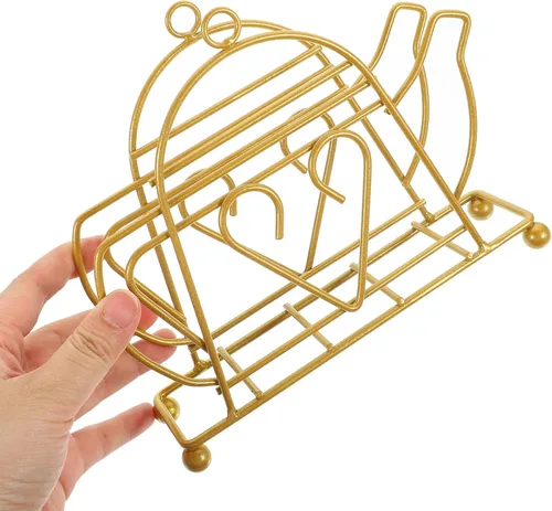 Miniatura 4 de Metal Napkin Holder Dining Table Napkin Stand Rack Tissue Dispenser Gold Iron Kettle Design for Restaurant Home Kitchen Tabletop Accessories