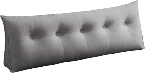Miniatura 12 de Almohada de cuña para dormir, cabecero de espalda, cojín triangular largo, almohadas de lectura para sentarse en la cama para adultos con funda