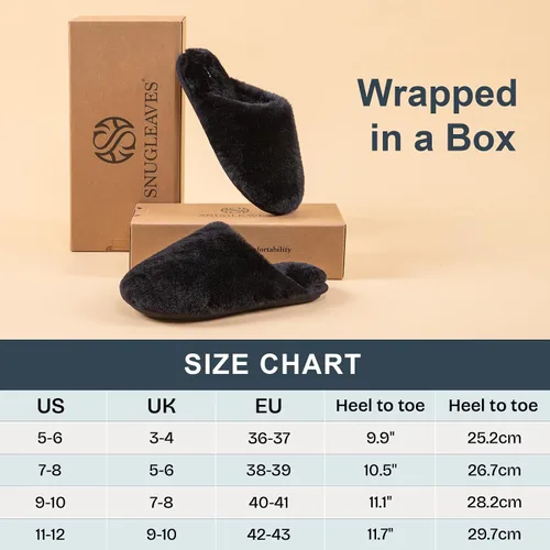 Miniatura 6 de Snug Leaves - Pantuflas de piel sintética con forro de espuma viscoelástica, para mujer