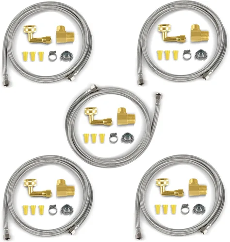 Miniatura 8 de EFIELD Kit de instalación para lavavajillas, manguera de suministro de acero inoxidable de 6 pies, adaptador de compresión de 3/8 pulgadas x 3/8
