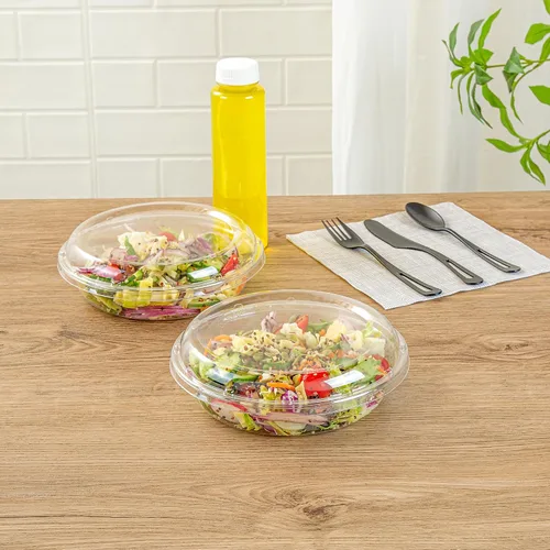 Miniatura 3 de Restaurantware Thermo Tek - Platos para servir de 7.5 x 2.4 pulgadas con tapas, 100 bandejas desechables para verduras, redondas para fiestas