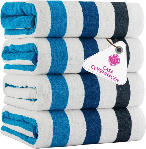 Miniatura 133 de CASA COPENHAGEN Juego de 6 toallas de palomitas de maíz, color azul polvoriento, 21.16 oz/m², 2 toallas de baño, 2 toallas de mano y 2 toallas