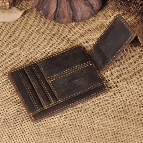 Miniatura 5 de Le'aokuu - Funda para tarjetas de crédito con imán y clip de piel auténtica