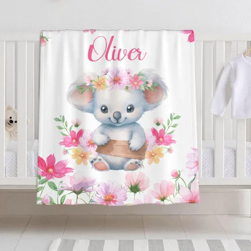 Miniatura 13 de Manta de bebé personalizada con nombre – Manta de león para niños pequeños, bebés, niños, ducha, recién nacidos – Cochecito de bebé, decoración