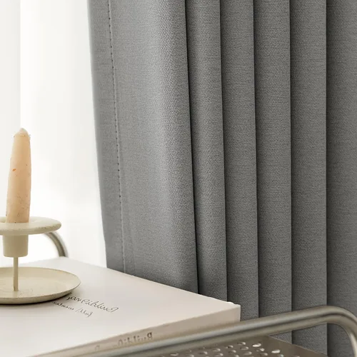 Miniatura 9 de Rinwoc - Cortinas 100% opacas gruesas y suaves de 2 paneles para dormitorio, aspecto de lino texturizado, bloqueo total de luz, cortinas