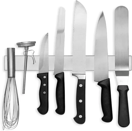 Miniatura 12 de Portatuchillos magnético de madera de acacia de 10 pulgadas con uso multiusos, soportes magnéticos para cuchillos de cocina, portacuchillos