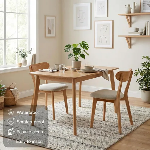 Miniatura 7 de Sillas de comedor de madera de roble macizo 100% - Prácticas sillas de cocina con cojín tapizado - Silla de madera para comedor, cocina