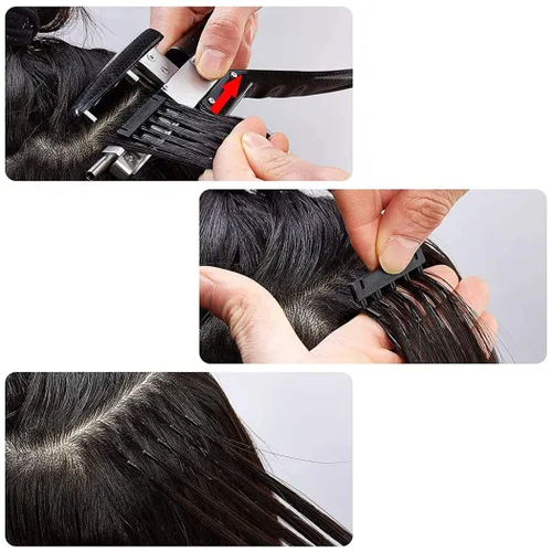 Miniatura 3 de Hebilla en forma de C para máquina de extensiones de cabello 6D de 2ª generación, kit de extensiones de cabello humano sin rastro (40 unidades)