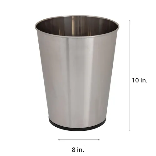 Miniatura 4 de Bath Bliss Cubo de basura pequeño de 5 litros Paquete de 2 Parte superior abierta redonda Bote de basura Baño Dormitorio Cocina Acero