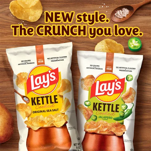 Miniatura 5 de Lay's Kettle Cooked - Papas fritas sabor jalapeño, 0.85 onzas (paquete con 40 unidades)