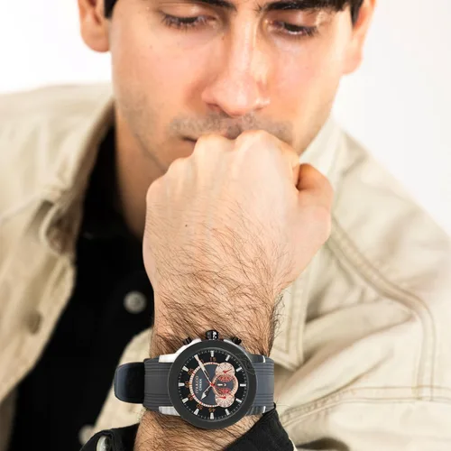 Miniatura 36 de MULCO Relojes para hombre - Creek, caja de acero inoxidable con correa de silicona para la muñeca, movimiento multifuncional de cuarzo, pantalla