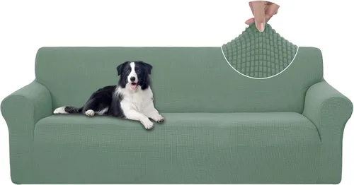 Miniatura 85 de U-NICE HOME Funda elástica para sofá, lavable, protector de muebles para sofá de 3 cojines, apta para mascotas (sofá, gris)